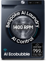 Samsung 9 kg 5 Star, AI Control, AI Ecobubble, Super Speed, Wi-Fi, Hygiene Steam, Digital Inverter Motor Fully Automatic Front Load Washing Machine with In-built Heater Blue(WW90DG6U24ASTL)