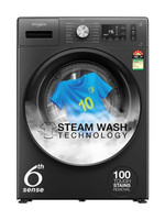 Whirlpool 7 kg 5 Star Inverter 100+ Tough Stains, Steam Technology, Fully Automatic Front Load Washing Machine with In-built Heater Grey(SUPREME CARE 7012 -E)