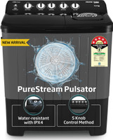 Voltas Beko 7.5 kg Semi Automatic Top Load Washing Machine Black(WTT75UHA)