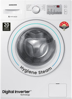 SAMSUNG 6 kg 5 Star With Hygiene Steam and Ceramic Heater Fully Automatic Front Load with In-built Heater White(WW60R20GLMA/TL)