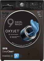 IFB 10 kg with Steam 5 Star AI Powered Eco Inverter with Wi-Fi EnabledOxyjet 9 Swirl Wash, Fully Automatic Front Load Washing Machine with In-built Heater Brown(EXECUTIVE PLUS MXC 1014)