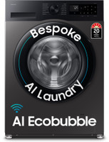 SAMSUNG 12 kg 5star, AI Ecobubble, Super Speed, Wi-Fi, Hygiene Steam,Digital Inverter Fully Automatic Front Load Washing Machine with In-built Heater Black, Grey(WW12DG5B24AXTL)