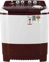 LG 8 kg 5 Star with Roller Jet Pulsator with Soak, Wind Jet Dry and Rat Away, 6 Kg (Spin Tub Capacity) Semi Automatic Top Load Washing Machine Maroon, White(P8035SRAZ)