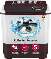 LG Electronics 10.5 kg Semi Automatic Top Load Washing Machine Maroon, White(P105ASRAZ)