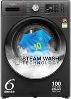 Whirlpool 8 kg 5 Star Inverter Steam Technology, 100+ Tough Stains, 6th Sense Soft Move, Supreme Care Fully Automatic Front Load Washing Machine with In-built Heater Grey(XS8014BWME)