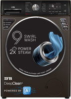 IFB 8 kg 5 Star 9 Swirl AI Powered with Wi-Fi Enabled 4 years Comprehensive Warranty with 2x Power Steam Fully Automatic Front Load Washing Machine with In-built Heater Brown(Senator Plus MXC)