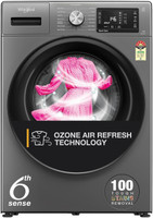 Whirlpool 9 kg Ozone Technology 5 Star Inverter 100+ Tough Stains, 1200 RPM, Supreme Care Fully Automatic Front Load Washing Machine with In-built Heater Black, Grey(XO9012BYM52E)