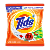 Tide Plus 2X Deep Clean Power Detergent Powder (Jasmine & Rose)(5 kg)