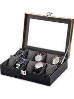 PARALOT New Black & Tan Color watch box for 10 watches Watch Box(Black & Tan, Holds 10 Watches)