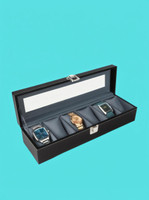 WristVault Men's and Women's Watch Box Holder Organizer Case in Grey color- Watch Box(Black, Grey, Holds 6 Watches)