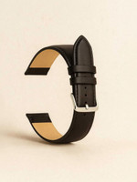 RStraps 20MM BLACK N 20 mm Genuine Leather Watch Strap(Black)