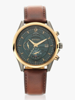 Titan NQ1830KL02 Titan Maritime Pro Chronograph Green Dial Brown LeatherStrap Analog Watch  - For Men