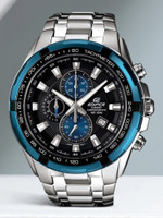 CASIO EF-539D-1A2VDF Edifice EF-539D-1A2VUDF Black Dial Silver Stainless Steel Band Analog Watch  - For Men