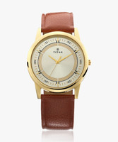 Titan NP1773YL03 Titan Quartz Beige Dial Brown Leather Strap Analog Watch  - For Men