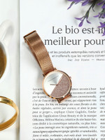 French Connection Women's Analog Rose Gold Watch | Silver Sunray Round Dial Analog Watch  - For Women