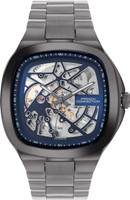 French Connection Corevoir COREVOIR Blue Square Dial With Gun Stainless Steel Strap Automatic Watch Analog Watch  - For Men