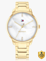 TOMMY HILFIGER Paige Tommy Hilfiger White MOP Dial Gold Stainless Steel Strap