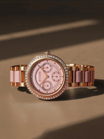 Titan Acetate Glam Titan Acetate Multifunction Pink MOP Dial Pink & RoseGold Strap Analog Watch  - For Women