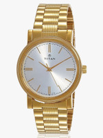 Titan Titan Karishma White Dial Golden Stainless Steel Strap Analog Watch  - For Men