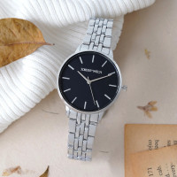 Joker & Witch Mini Nebula Black Dial Silver Watch Analog Watch  - For Women