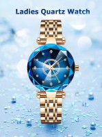 watchstar Blue diamond shape glass diamond korean series Analog Watch  - For Women