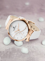 DANIEL KLEIN White Minimal Strap with Bow Shape Lug Premium Analog Watch  - For Women