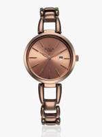 Titan Titan Raga Viva with Date Rose Gold Dial Brown MetalStrap Analog Watch  - For Women