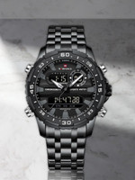 NAVIFORCE Versatile combination of Black strap and Black dial Analog-Digital Watch  - For Men