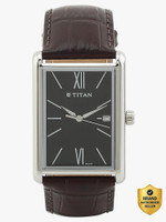 Titan Titan Workwear Urban Chic Black Dial Black LeatherStrap Analog Watch  - For Men
