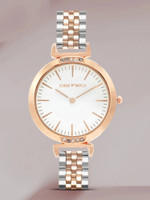 Joker & Witch Joker & Witch Petite White Dial Rosegold Silver Stainless Steel Watch for Women Analog Watch  - For Women