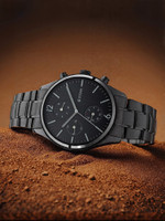 Titan NQ1805NM02 Titan Workwear Multifunction Black Dial Black MetalStrap Analog Watch  - For Men