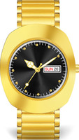 MIRSHO MSR--RADO DD STEEL FUL GOLD . BLK DL Analog Watch  - For Men