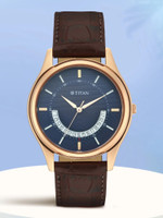 Titan NP1713WL01 Titan Lagan Quartz Blue Dial Brown Leather Strap Analog Watch  - For Men