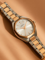 French Connection Rhinestone Silver Sunray Dial | Rose Gold Analog Watch For Women's Analog Watch  - For Women