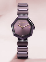 Titan Purple Glitz Analog Watch  - For Women