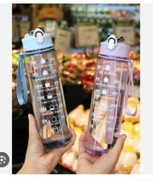 Ignero Transparent 900 ml Water Bottles(Set of 2, Multicolor)
