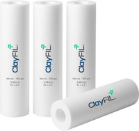 ClayFIL PP Spun Filter Cartridge 10 Inch 150g(High Density) RO Pre Filter Solid Filter Cartridge(5, Pack of 4)