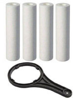 GE FILTRATION Spun Filter Candle 10inch /Outer Filter/Catridge filter with spanner/Compatible with all domestic water purifiers with wrench pack of 4 Solid Filter Cartridge(0.05, Pack of 5)