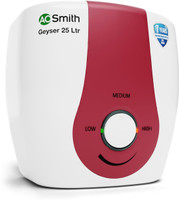 AO Smith SGS-GREEN-025 25 L Storage Water Geyser | 3kW | Vertical | 33% faster heating | Designed for high rise buildings with 8 bar pressure rating | Longer life in hard water conditions with Blue Diamond glass lined tank | BEE 5-star rating for superior energy efficiency and power savings | Free I