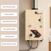 Natures "7L Deluxe White Instant Gas Geyser - Efficient 7 Liter Water Heater" 7 L Gas Water Geyser(White)