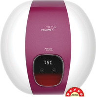 V-Guard PEBBLE SHINE SMART 15L 15 L Storage Water Geyser with Flexi Pipes(Grape Red, White)