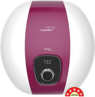 V-Guard Pebble Shine DG 25L 25 L Storage Water Geyser with Flexi Pipes(Grape Red, White)