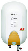 HAVELLS Instanio Prime 15 L Storage Water Geyser | 4 Star BEE Energy Rating | Glassline Tanked(White & Mustard)