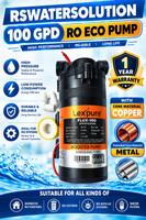RSWATERSOLUTIONLexpure RSWATER Lexpure Full Metal SS Body 100 GPD RO Motor Lexpure Booster RO Diaphragm Water Pump(1 hp)