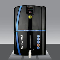 Aquagrand Storm LED Indicator With Copper Filter 12 L RO + UV + UF + TDS + Copper Water Purifier(Black)