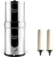 Rama 12-Litre Storage 304-Grade Steel Water Purifier with 7 inch Candles 2 Pcs 24 L Gravity Based Water Purifier(Silver)