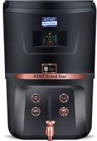 KENT GRAND STAR Water Purifier with Digital Display 9 L RO + UV + UF + TDS Control + UV in Tank Water Purifier Suitable for all - Borewell, Tanker, Municipality Water(Black)