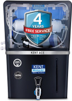 KENT ACE - B 8 L RO + UV + UF + TDS Water Purifier Suitable for all - Borewell, Tanker, Municipality Water(Black)