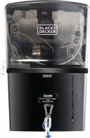 BLACK+DECKER by Kent RO Zenith RO Water Purifier| ISI Marked | Multiple Purification Process| 8 L RO + UF + UV + Copper + Alkaline + Mineralizer Water Purifier(Black)