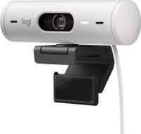 Logitech Brio 500 Full HD Webcam 1080p, with Microphone, USB Connectivity, | Auto Light Correction, Show Mode, Dual Noise Reduction Mics, Webcam Privacy Cover, Works with Microsoft Teams, Google Meet, Zoom, USB-C Cable(White)